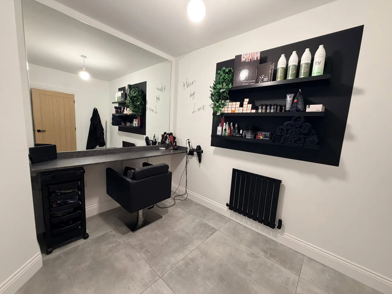 The black and white Hair by Lois home salon in Bury